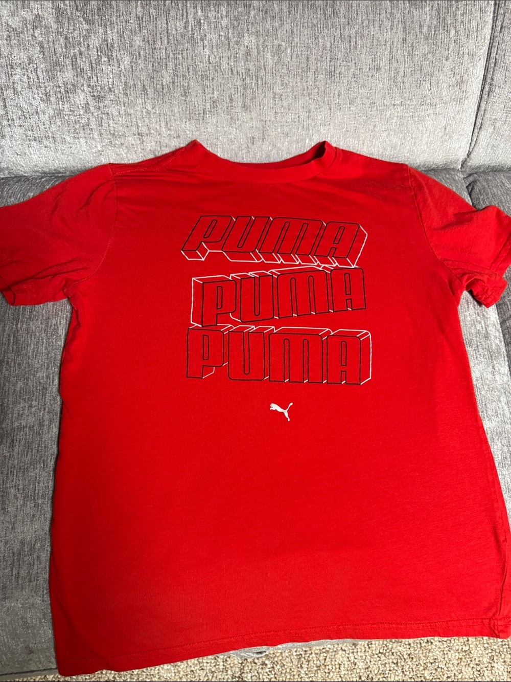Puma Red Short Sleeve Graphic Logo Tee